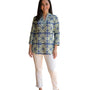 The Brie Embroidered Trim Tunic in Navy Green