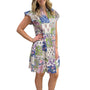 The Tinley Flutter Sleeve Dress in Vibrant Patchwork Cotton