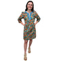 The Merrill Floral Print Embroidered Trim Tunic Dress