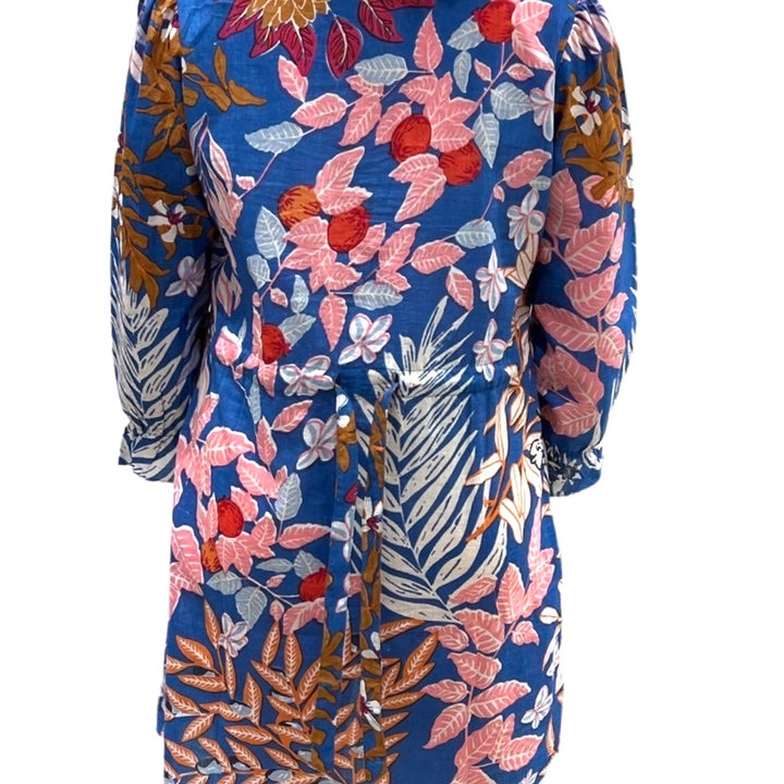 The Eleanor Tie Back Dress in Beautiful Blue Floral — view 7