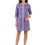 The Erika Button Front Dress in Lavender and Navy