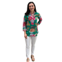 The Brie Floral Printed Cotton Tunic in Jade