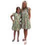 The Tinley Green Striped Floral Hand Block Dress for Girls