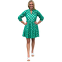 The Preston Metallic Dress in Jade Green and Silver