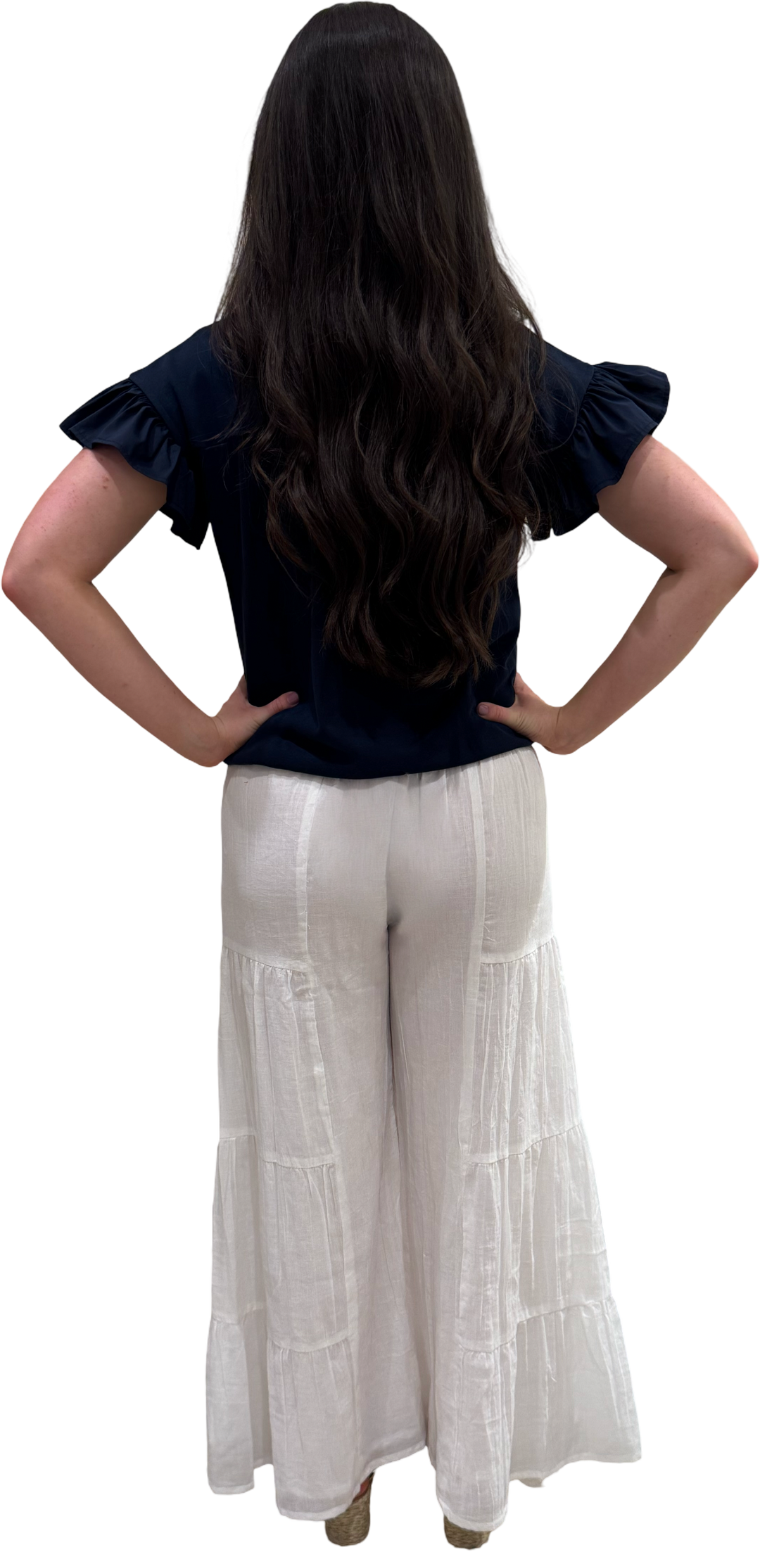 The Nadia Tiered Solid Palazzo Pant (4 color options) — view 12