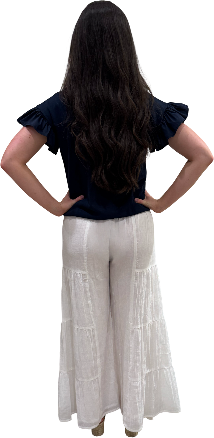 The Nadia Tiered Solid Palazzo Pant (4 color options) — view 12
