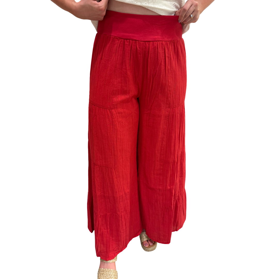 The Nadia Tiered Solid Palazzo Pant (4 color options) — view 9