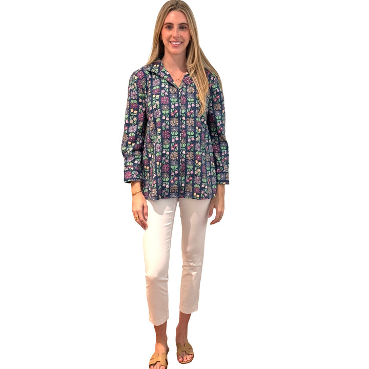 The Mimi Side Pocket Top in Multi Colored Floral — view 4