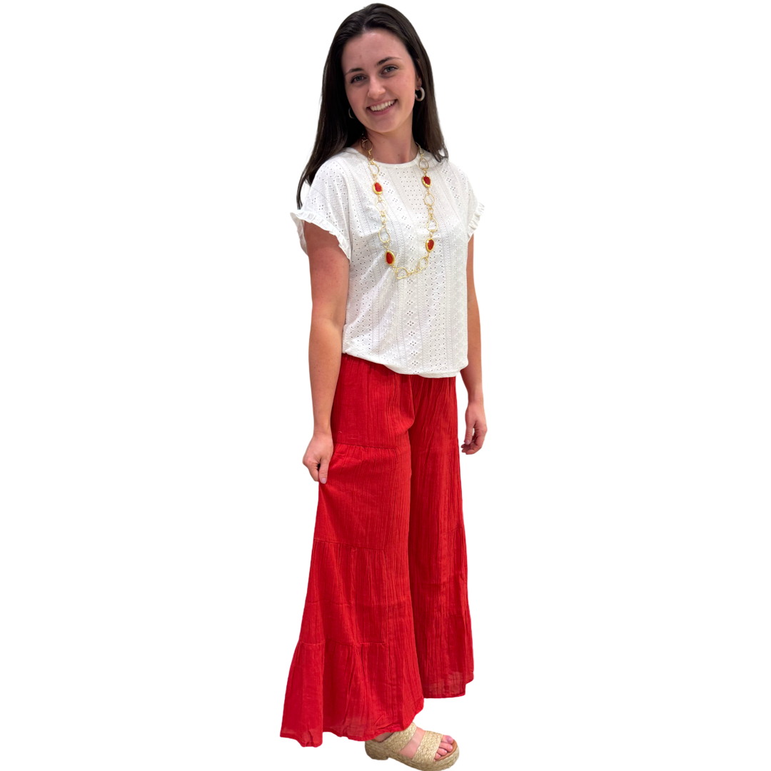 The Nadia Tiered Solid Palazzo Pant (4 color options) — view 5