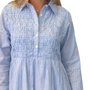 The Tasha Smocked Front Dress in Blue White Stripe