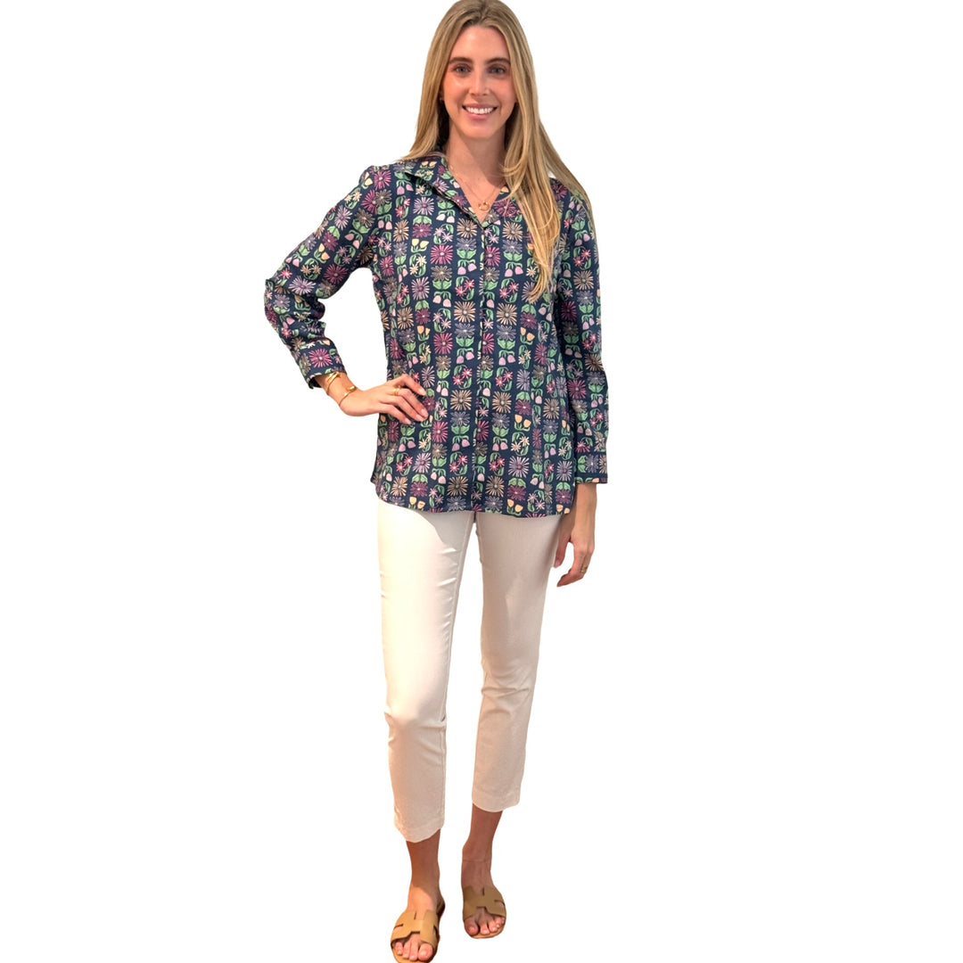 The Mimi Side Pocket Top in Multi Colored Floral — view 3