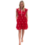 The Embroidered Campbell Flutter Sleeve in Red and White