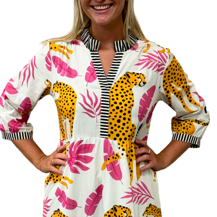 The Campbell Leopard Print Midi Length Dress — view 5
