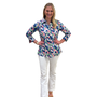 The Mason Button Front Top in Petal Print Cotton