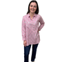 The Harper Easy Fit Top in Soft Pink and Silver Metallic