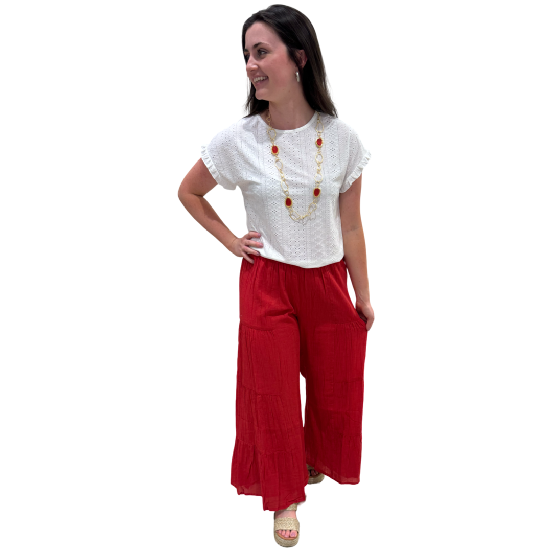 The Nadia Tiered Solid Palazzo Pant (4 color options) — view 6