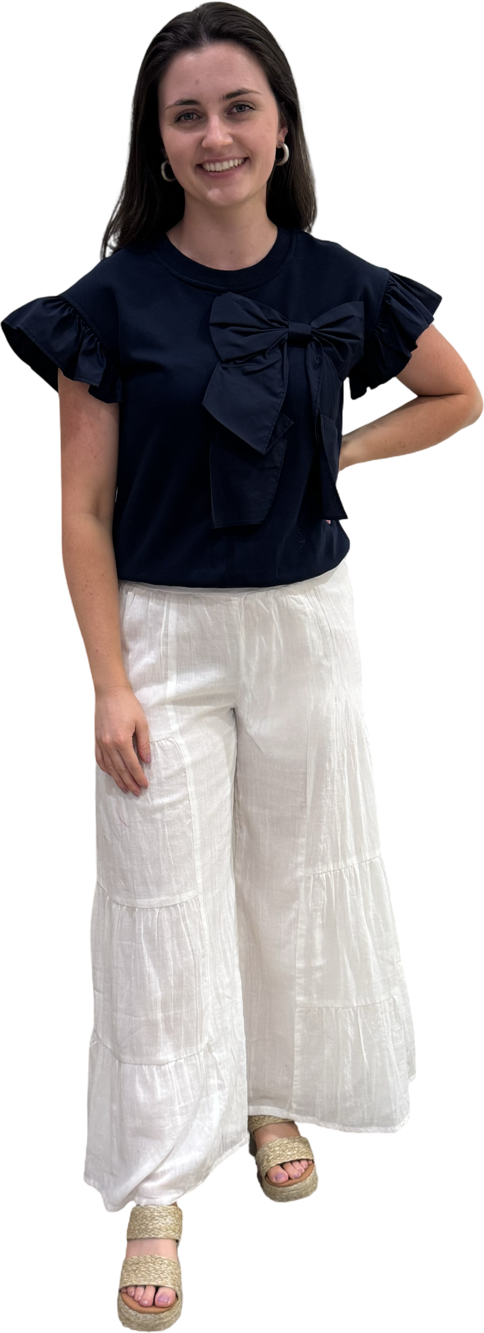 The Nadia Tiered Solid Palazzo Pant (4 color options) — view 11