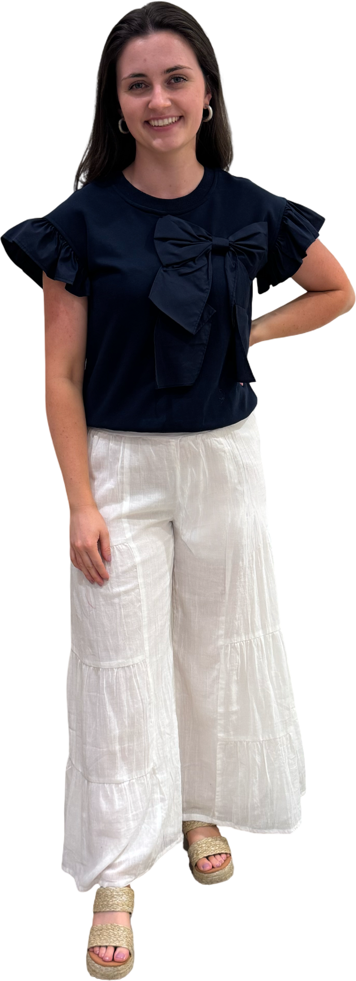 The Nadia Tiered Solid Palazzo Pant (4 color options) — view 11