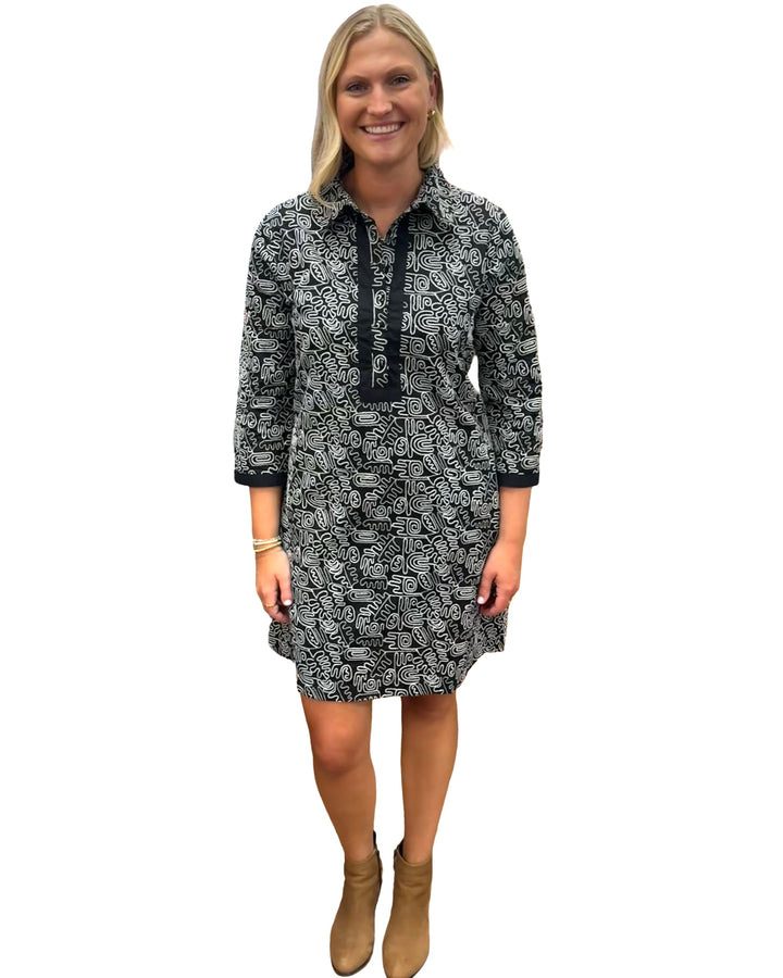 The Annika Black Embroidered Cotton Dress