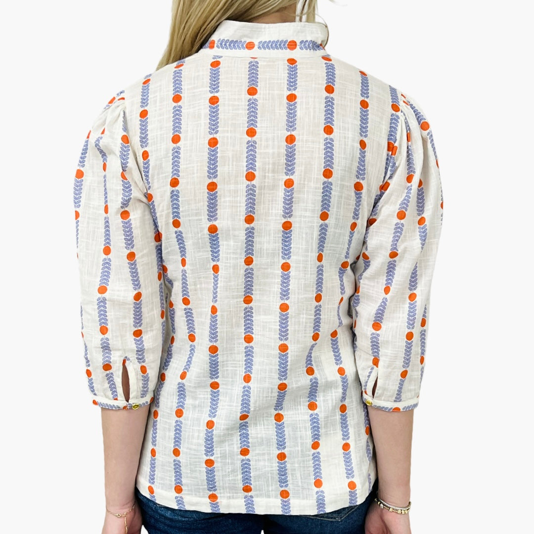 The Shipley White Cotton Jacquard Top — view 8