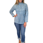 The Veronica Smocked Front Top in Light Blue Hand Block Printed Floral