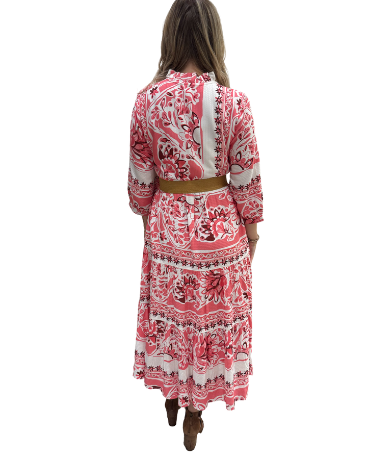 The Campbell Ruffle Trim Dress in Pink Multi Floral — view 5