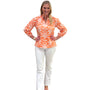 The Laurel Ruffle Collar Top in Clementine