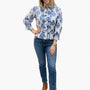 The Amelia Blue Block Print Striped Top