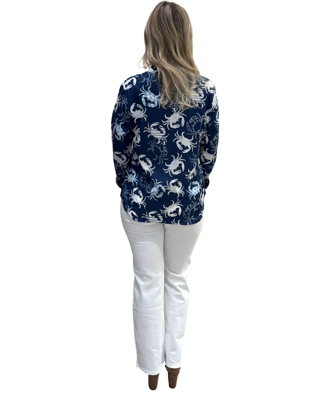The Avery Top in Blue Crab Cotton — view 5