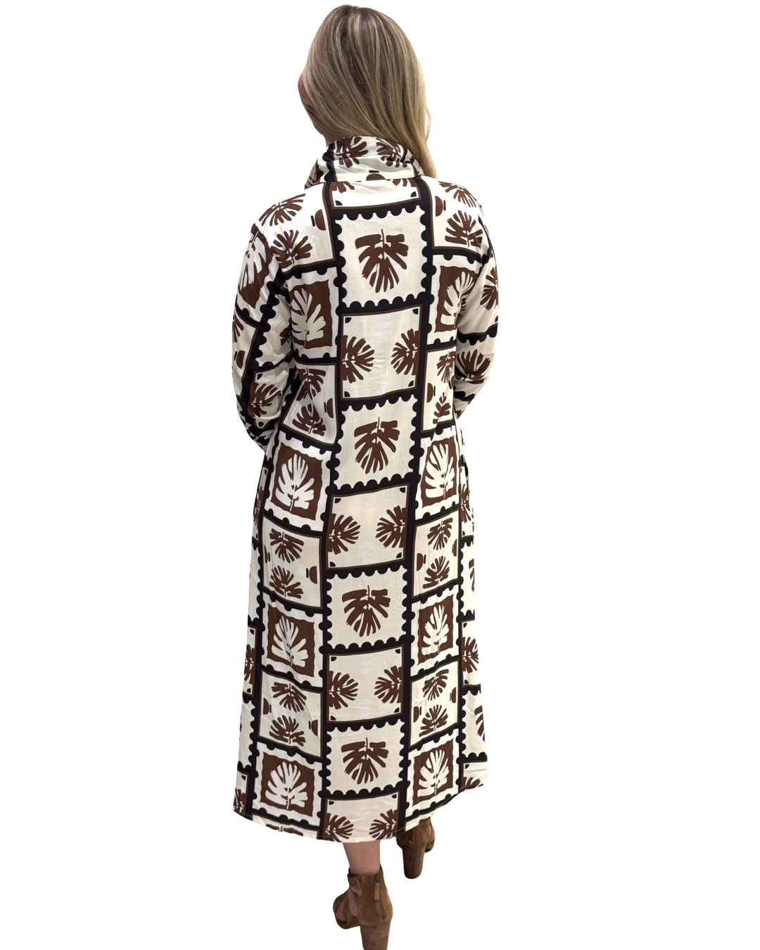 The Lisette Black and Brown Abstact Print Dress — view 5