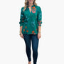 The Cameron Top in Emerald Green Floral