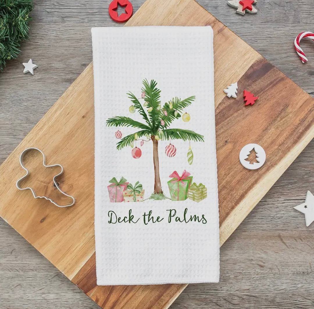 Deck the Palms Dish Towel