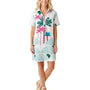 The Annika Short Sleeve Cotton Palm Print Dress