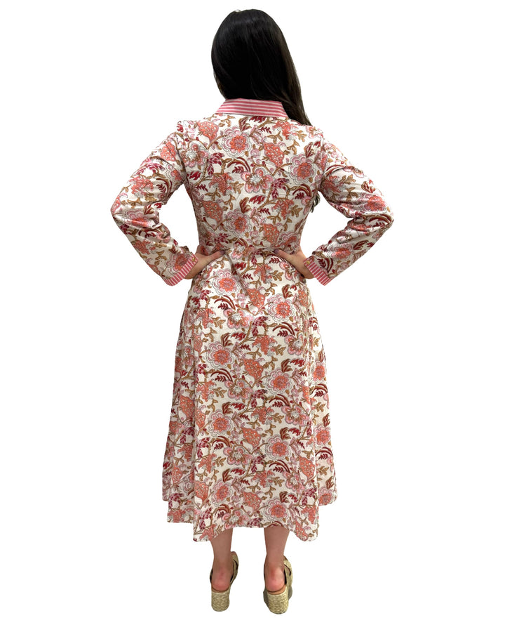 The Marion Button Front Dress in Cream Floral — view 6