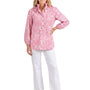 The Maria Ruffle Neck Blouse in Pink White Floral