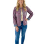 The Madeline Reversible Quilted Jacket in Blue and Red Hand Blocked Floral