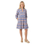 The Preston Blue Chevron Floral Dress