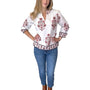 The Melody Cotton Block Print Top in Pink Floral Hand Block
