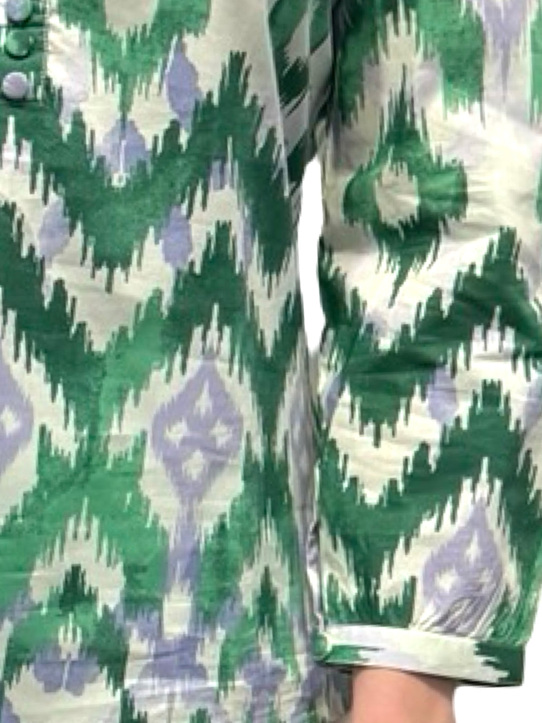 The Addison Purple Green Ikat Button Front Tunic — view 3