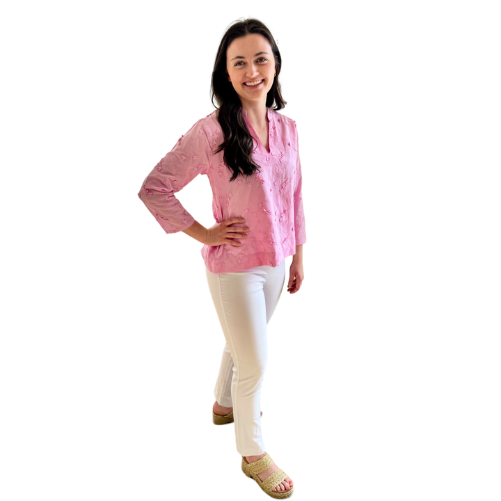 The Everly Embroidered Cotton Top — view 10
