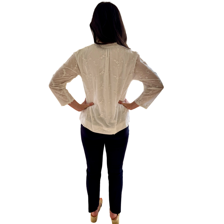 The Everly Embroidered Cotton Top — view 6