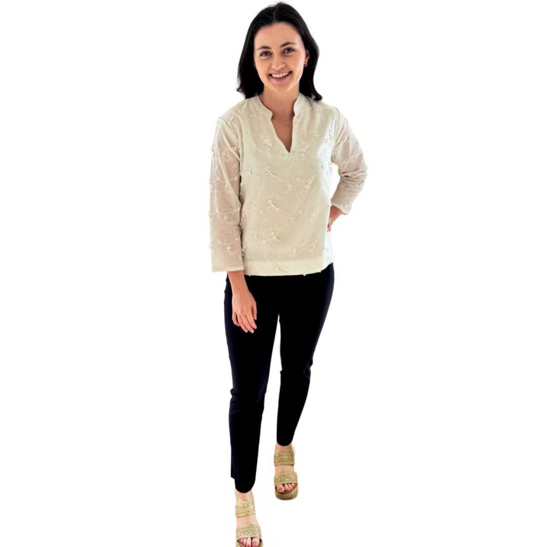 The Everly Embroidered Cotton Top — view 5