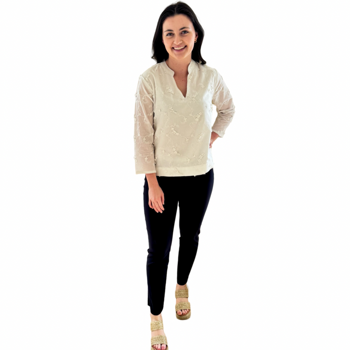 The Everly Embroidered Cotton Top — view 5
