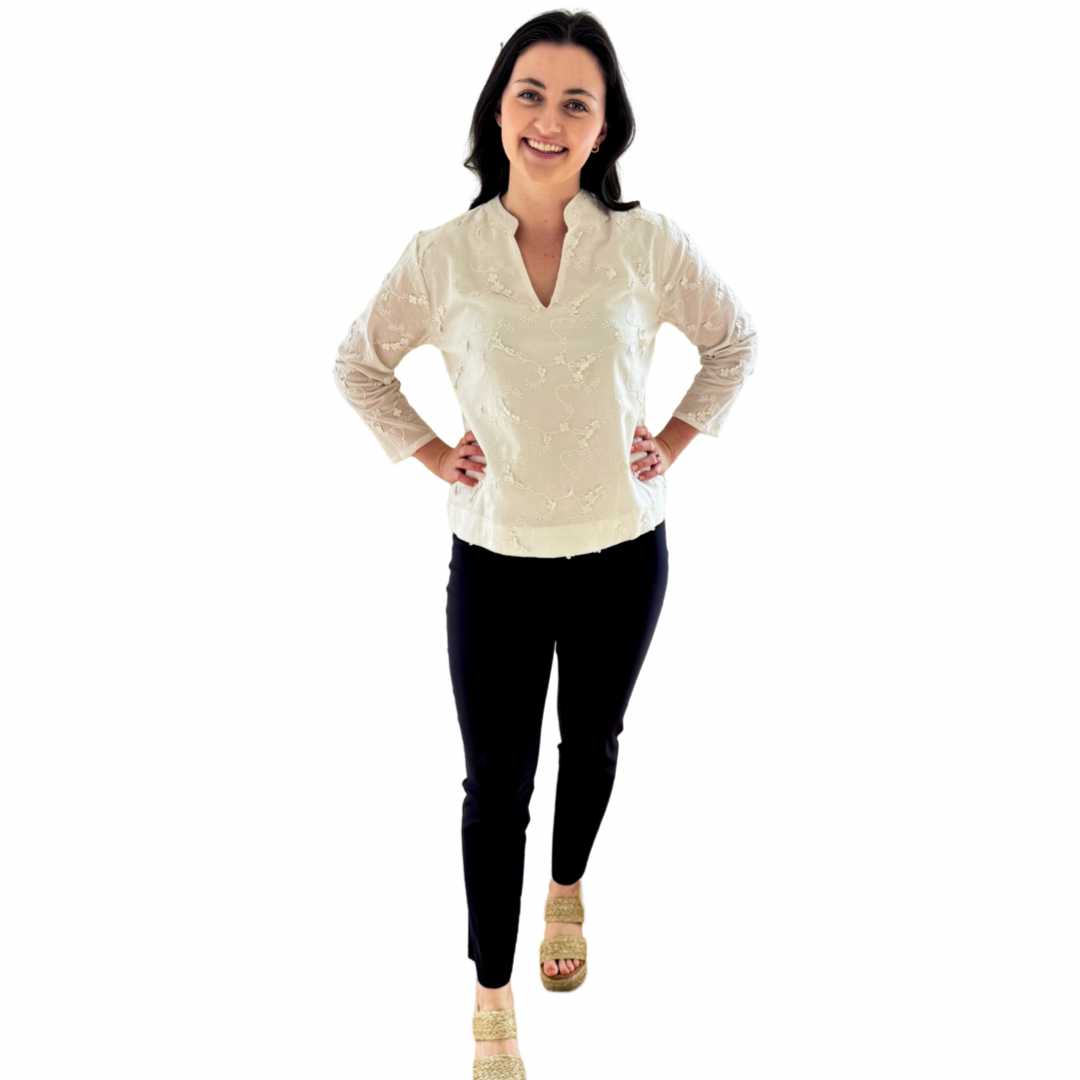 The Everly Embroidered Cotton Top