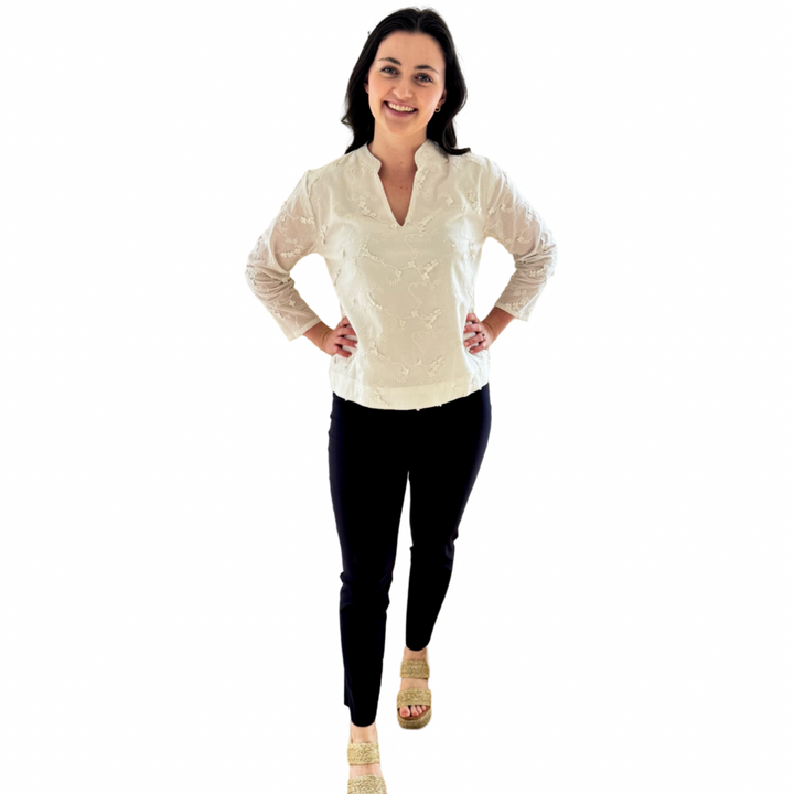 The Everly Embroidered Cotton Top