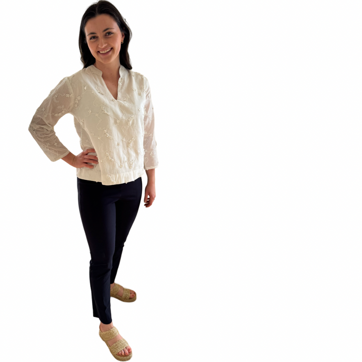 The Everly Embroidered Cotton Top — view 3