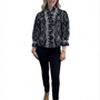 The Amelia Ruffle Front Top in Black and White
