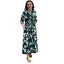 The  Hamilton Tie Waist Dress in Topiary Green Palm Print