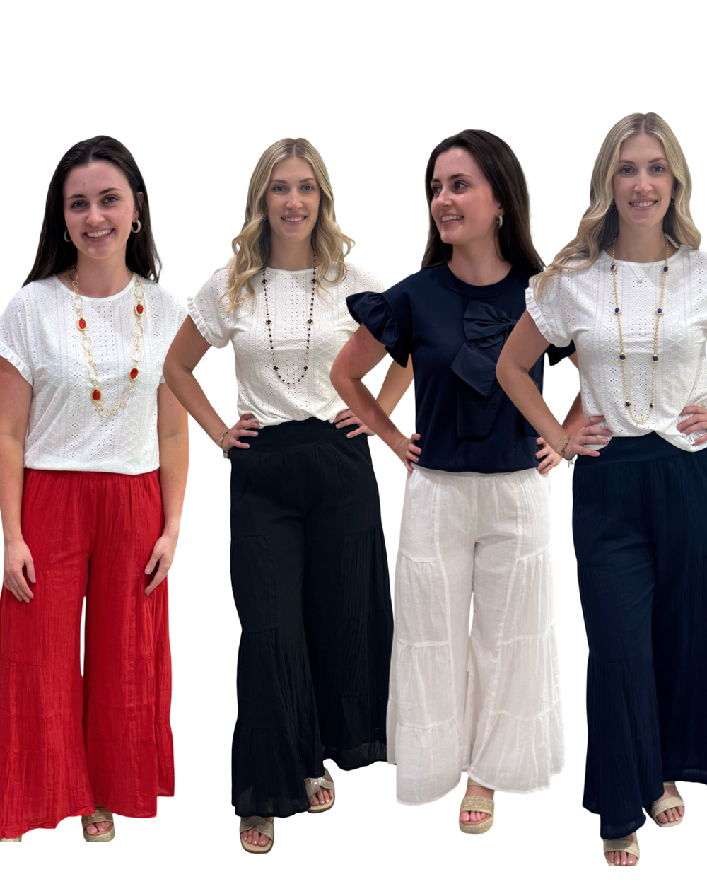 The Nadia Tiered Solid Palazzo Pant (4 color options) — view 2