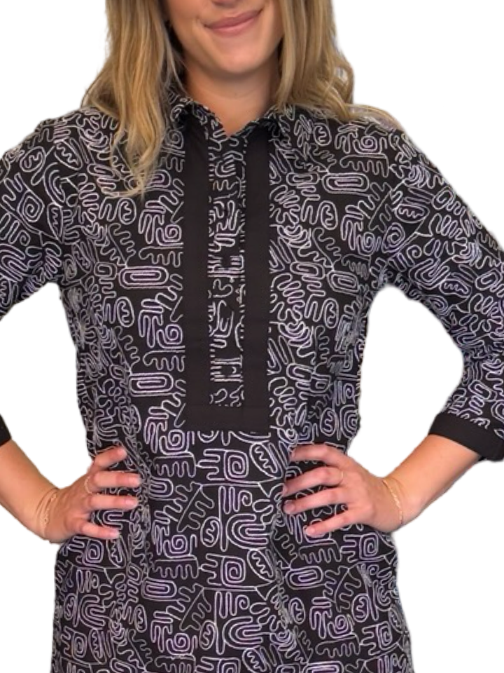 The Annika Black Embroidered Cotton Dress